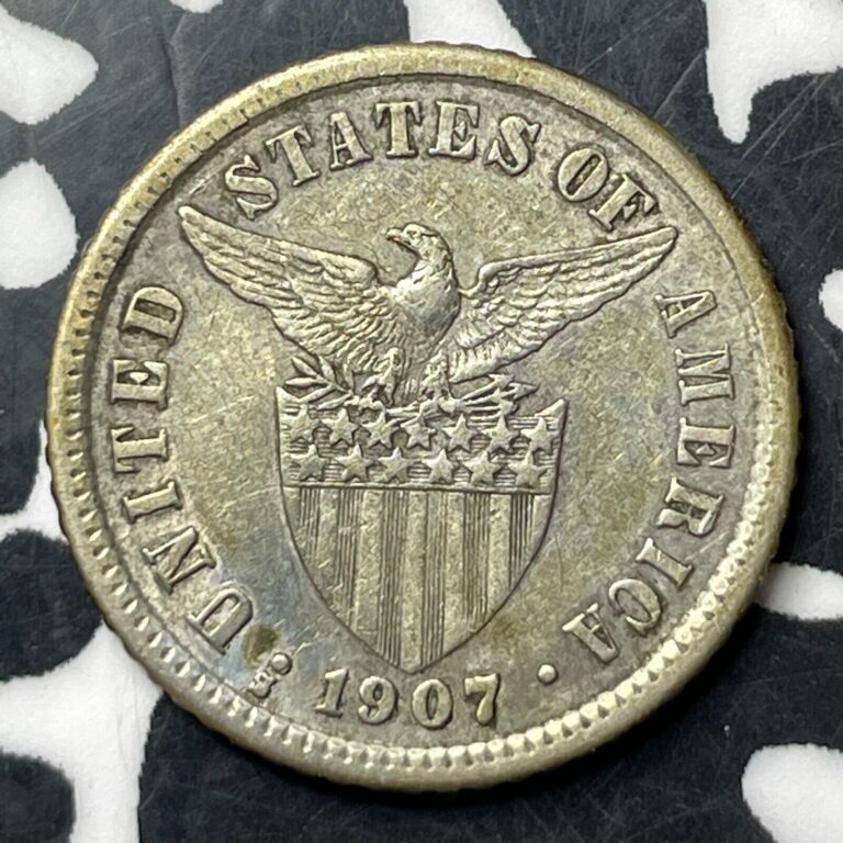 Read more about the article 1907-S U.S. Philippines 10 Centavos Lot#E8984 Silver!