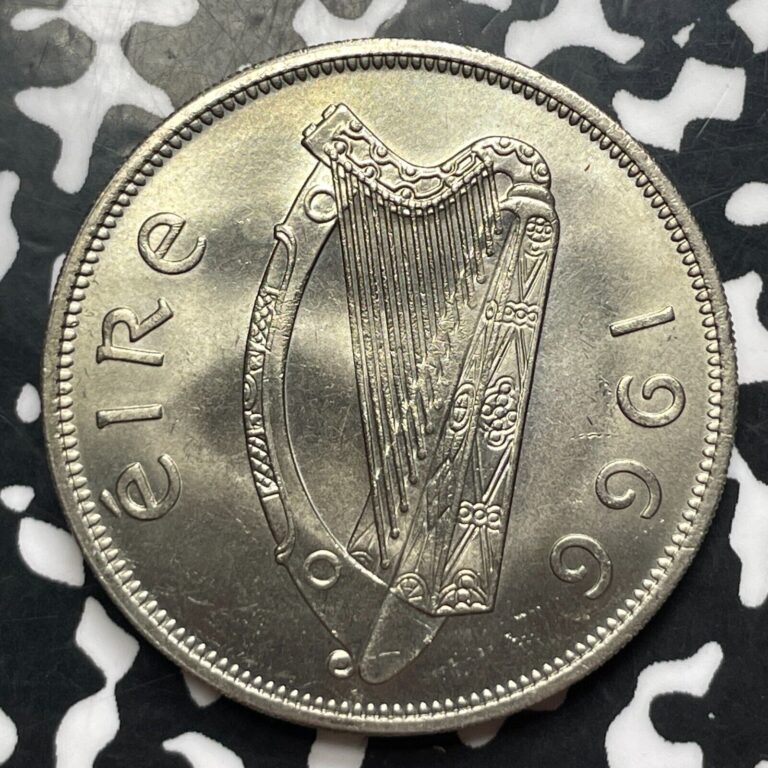 Read more about the article 1966 Ireland 1/2 Crown Half Crown (6 Available) (1 Coin Only) High Grade!