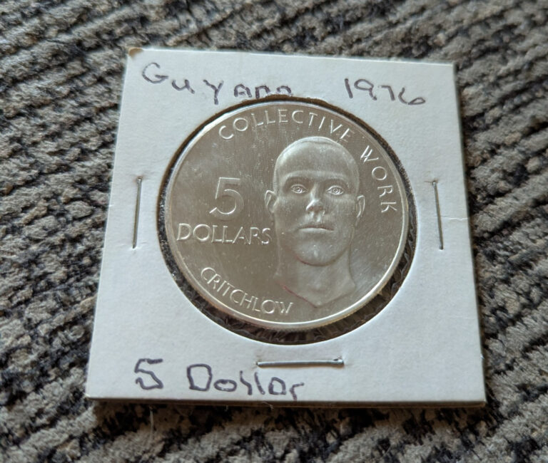 Read more about the article 1976 GUYANA 5 DOLLARS .500 SILVER COIN 10TH ANNIV. OF INDEPENDENCE