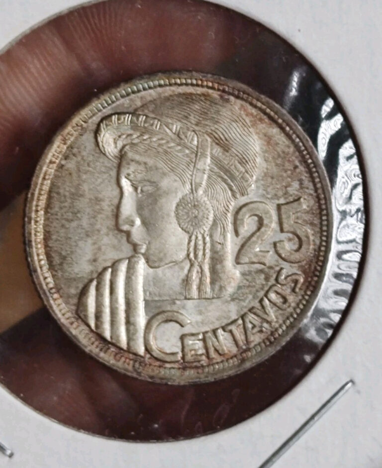 Read more about the article 1958 Guatemala Silver 25 Centavos !!Tonificada !!