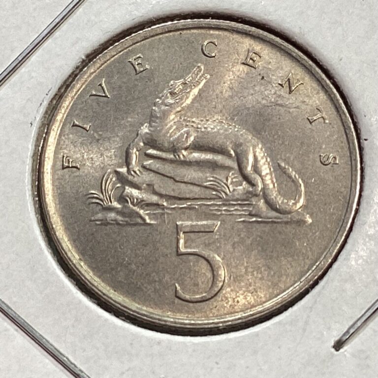 Read more about the article 1969 Jamaica Jamaican 5 Cents Laughing Alligator Coin