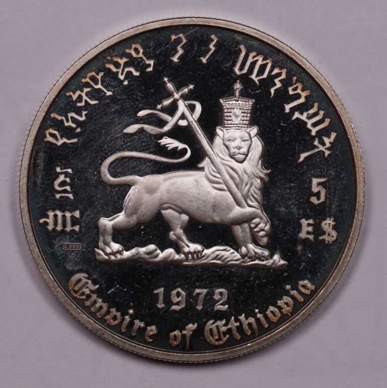 Read more about the article 1972 Ethiopia 5 Dollars ***RARE ORIGINAL SILVER COIN***