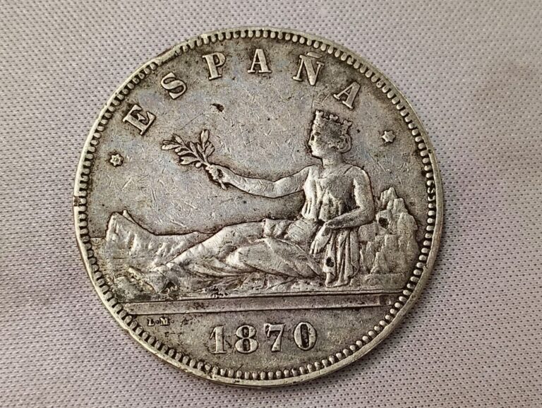 Read more about the article 1870 SILVER SPAIN 5 PESETAS