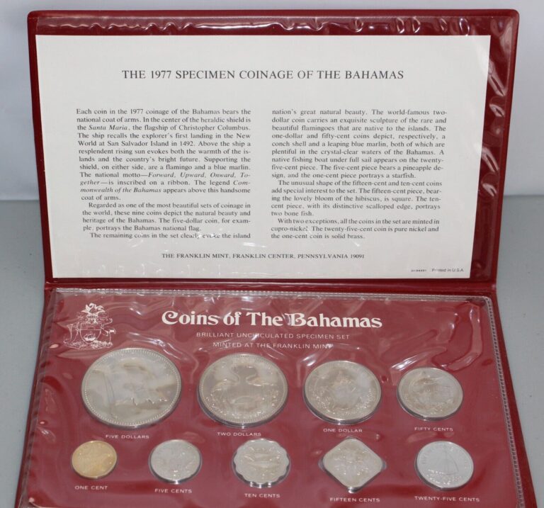 Read more about the article Bahamas 1977 Specimen Mint Set Uncirculated 9 Coin Rare Collection