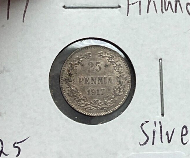 Read more about the article 1917 Finland 25 Pennia – Silver L2