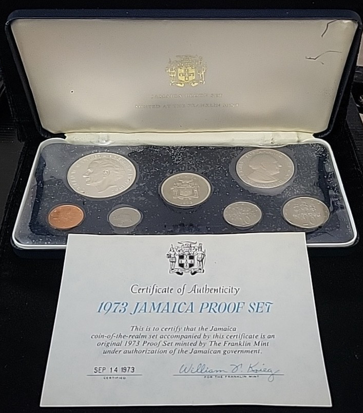 Read more about the article 1973 Jamaica Proof Set w/ OGP and COA| World Foreign 7 Coin Set | Beautiful Coins