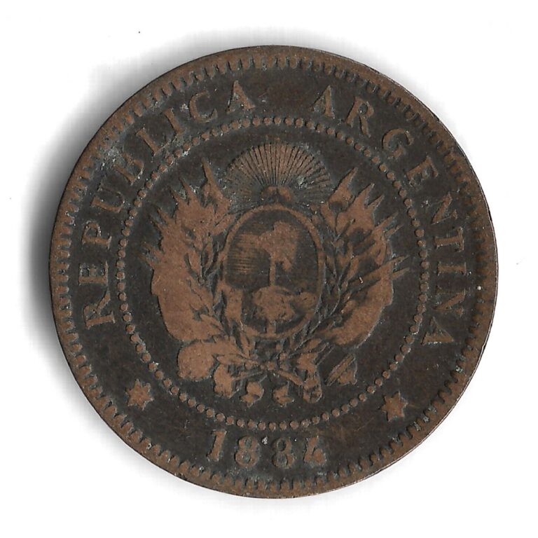 Read more about the article 1884 Argentina 1 Un Centavo World Coin – Mintage 4 604 000 – KM# 32