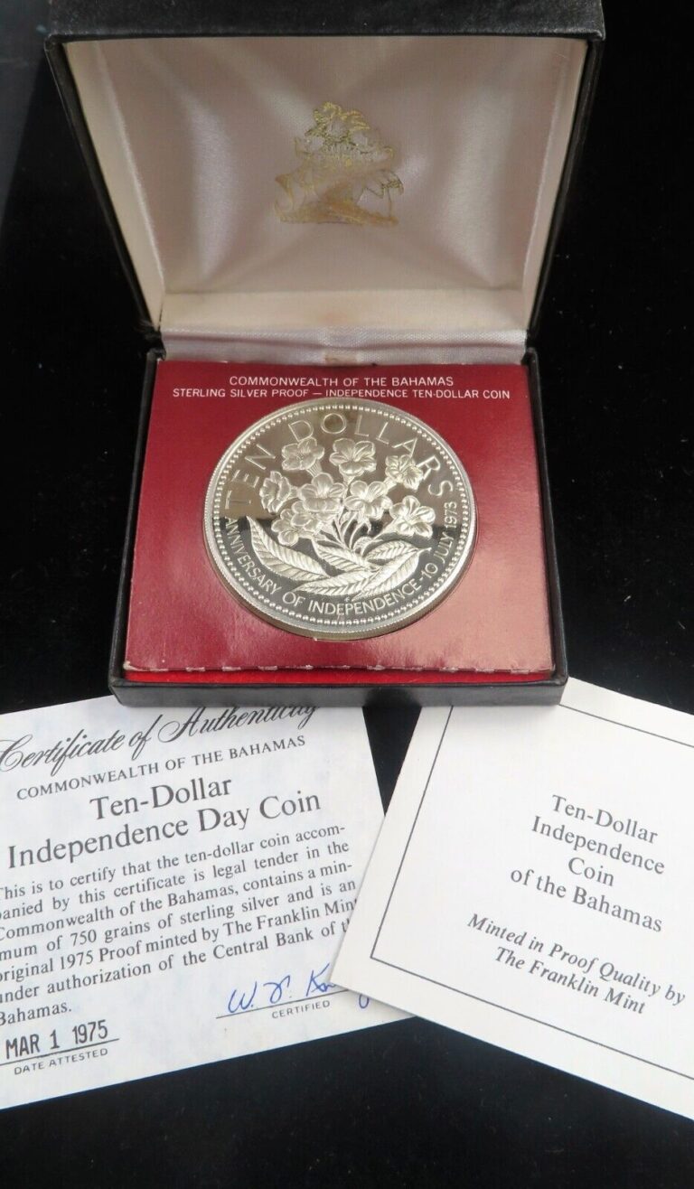 Read more about the article Commonwealth of the Bahamas  1975 Independence Day Silver Proof $10 w/COA L#2802