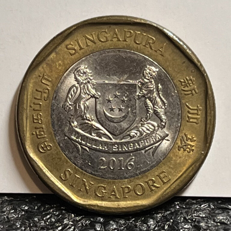 Read more about the article Singapore 2016 ***1 Dollar*** KM# 314~Bimetallic~Emblem with date~L@@K