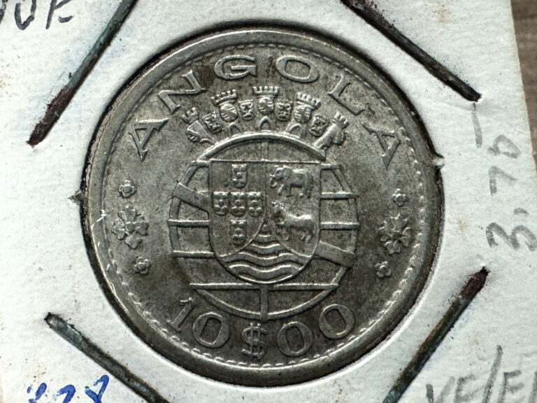 Read more about the article PORTUGUESE ANGOLA 10 ESCUDOS 1952 SILVER Standard circulation coins