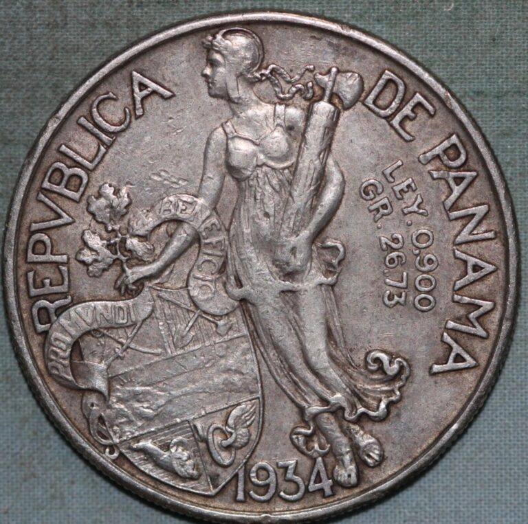 Read more about the article Panama 1934 ~ .900 Silver Balboa ~ KM# 13 ~  Nice Coin