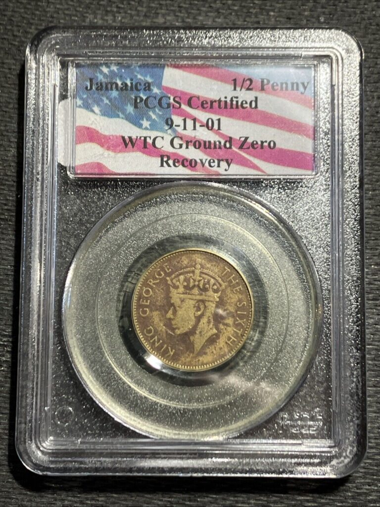 Read more about the article 1950 Jamaica 1/2 Penny PCGS Certified WTC Ground Zero Recovery *42021