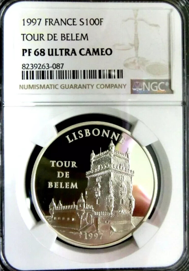 Read more about the article NGC PF68 Ultra Cameo France 1997 Tour De Belem Silver 100 Francs Super GEM Proof