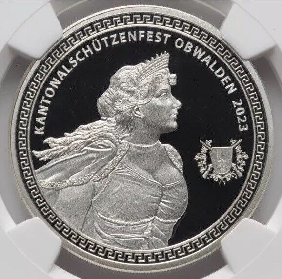 Read more about the article Switzerland 2023 NGC PR68  Swiss Obwalden Shooting Festival Hab-116a  1 Oz Coin