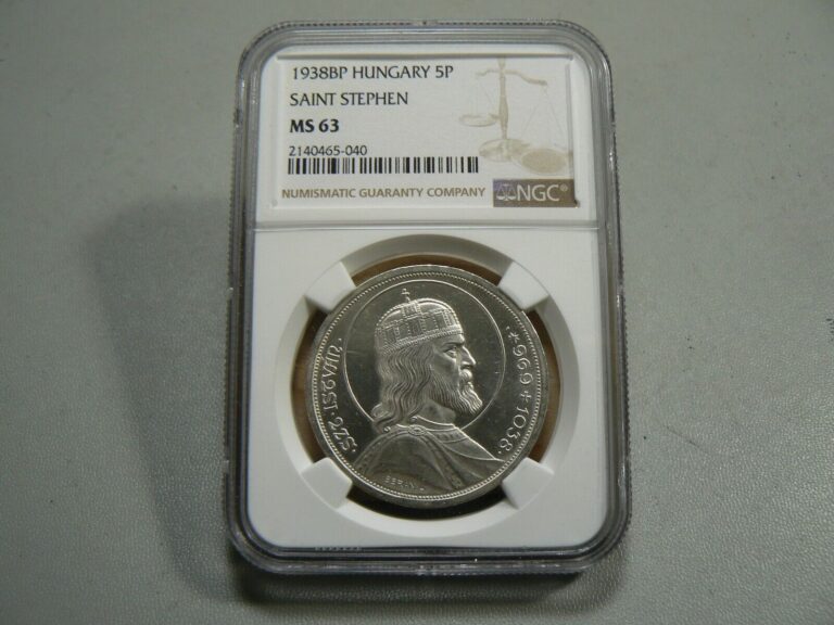 Read more about the article Hungary 1938-BP 5 Pengo St. Stephen NGC MS-63