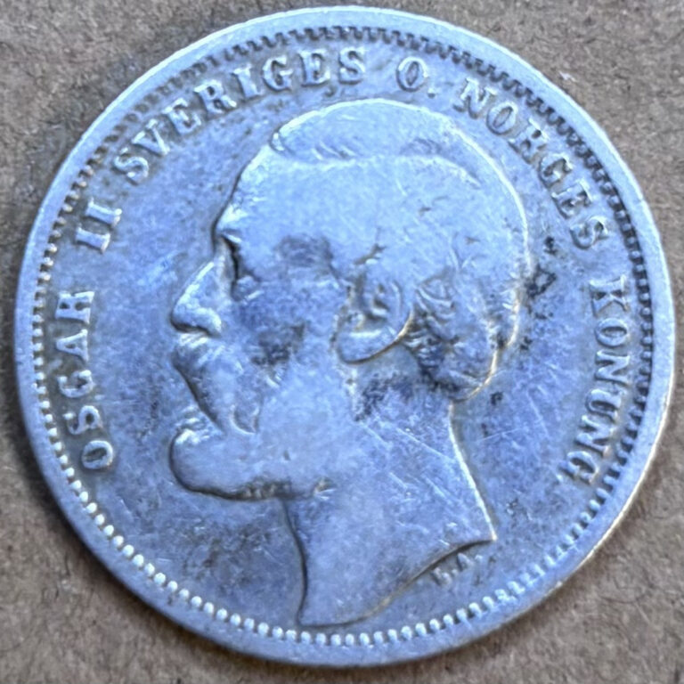 Read more about the article SWEDEN 1 Krona 1875 ST – Silver 0.8 – Oscar II bin 1