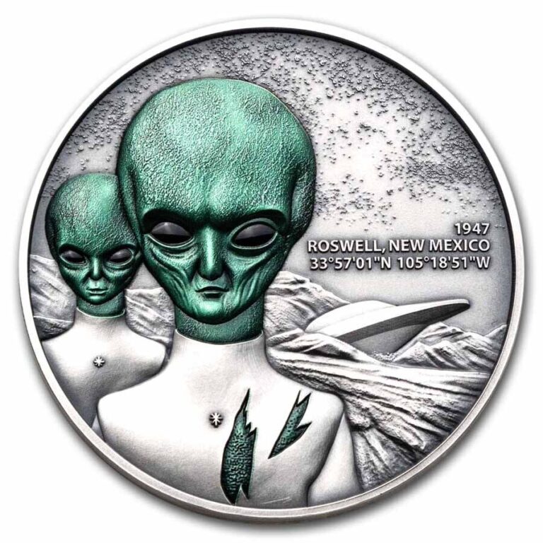 Read more about the article 2024 Republic of Cameroon 2 oz Silver Roswell UFO Incident