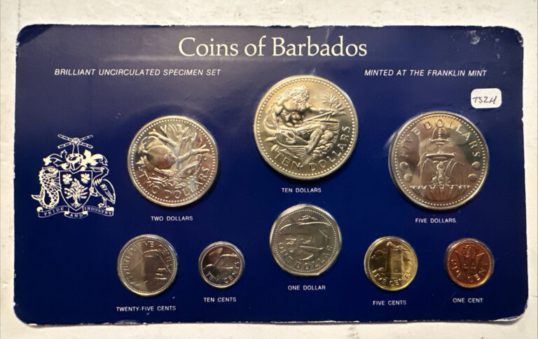 Read more about the article 1966-1976 Barbados 8-Coin Brilliant Uncirculated Specimen Set