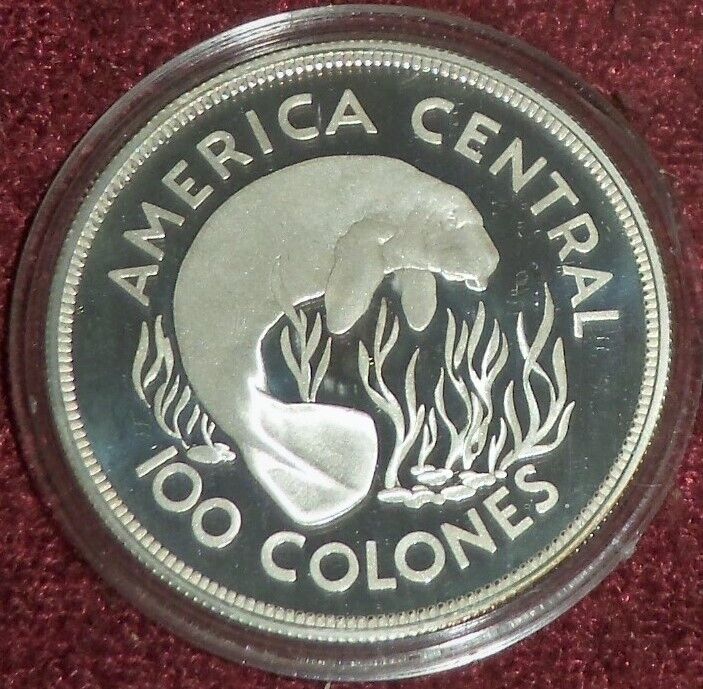 Read more about the article SCARCE 1974 COSTA RICA 100 COLONES MANATEE SILVER ONZA PROOF  ~35 Gms. TW !