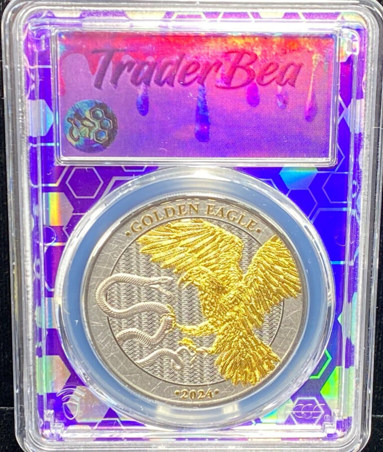 Read more about the article 2024 MALTA SILVER 5 EURO 1 OZ GOLDEN EAGLE SELECTIVE GILT PCGS MS 70 TRADER BEA