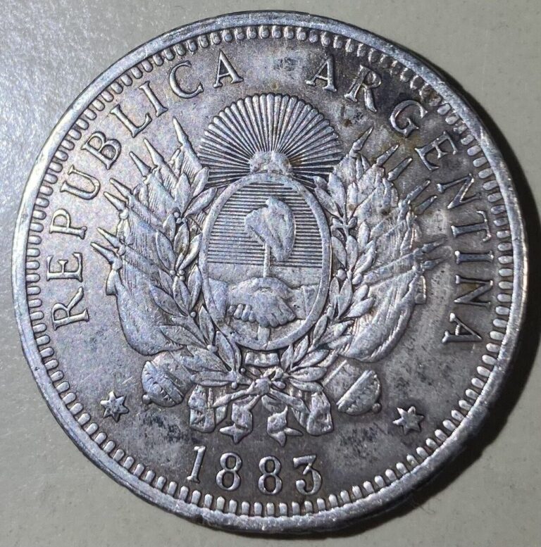 Read more about the article 1883 Argentina 50 Centavos Silver Coin (Damaged Rim)