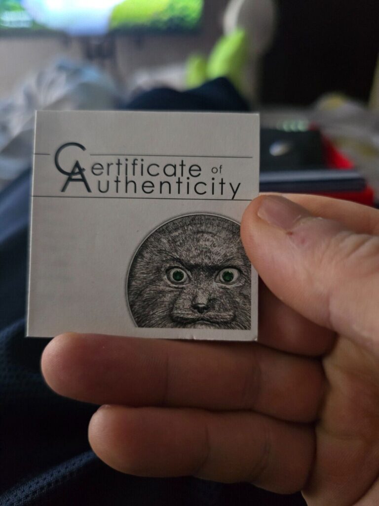 Read more about the article Mongolia 2014 500 Togrog Wildlife protection MANUL 1oz Silver Coin