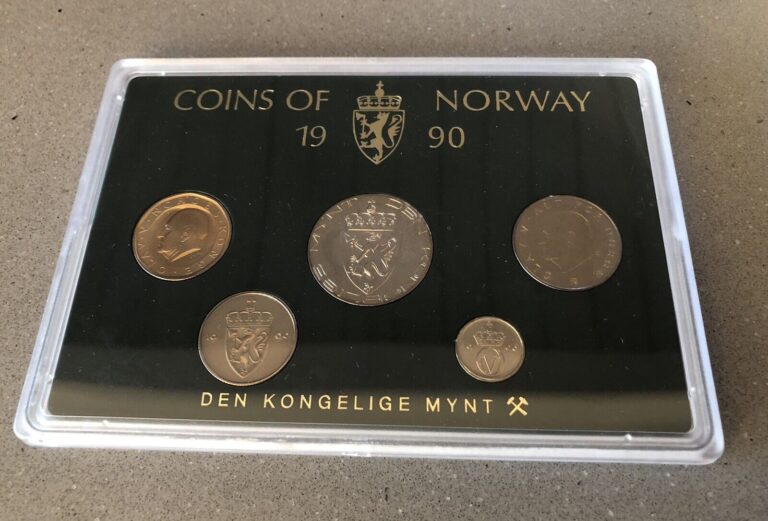 Read more about the article NORWAY 5 Uncirculated Coins 1990 Coins of Norway Royal Mint