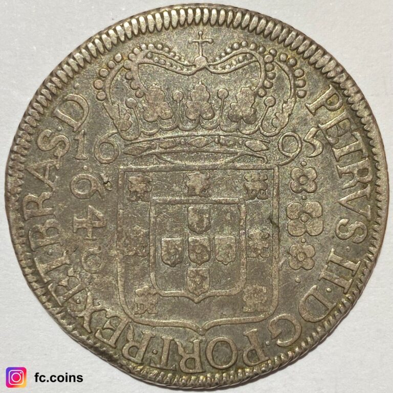 Read more about the article BRAZIL – 640 Reis 1695 (Bahia) – Silver Coin – @fc.coins