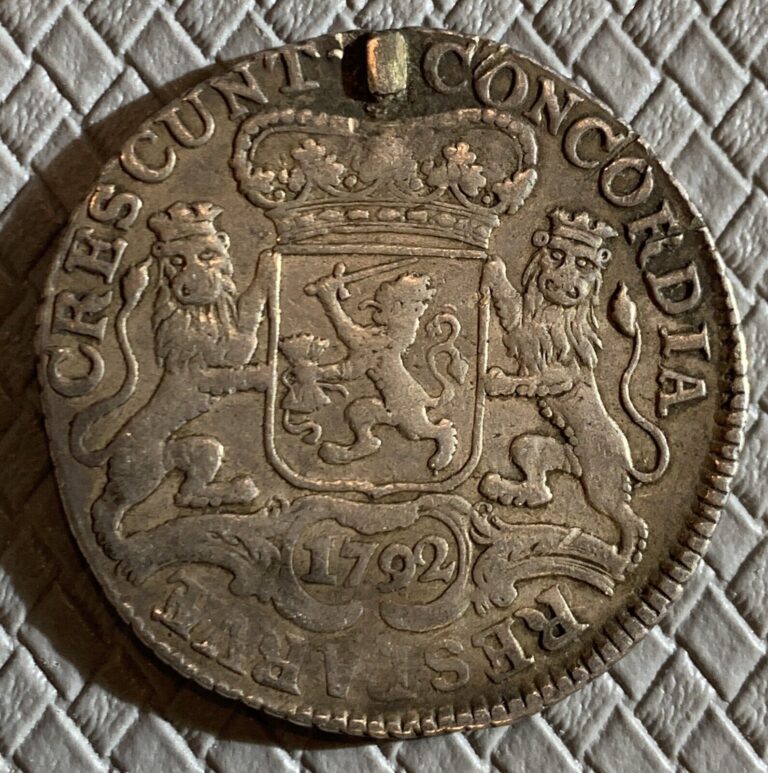 Read more about the article 1792 NETHERLANDS. Utrecht. Ducaton (Silver Rider) PLUGGED ON TOP