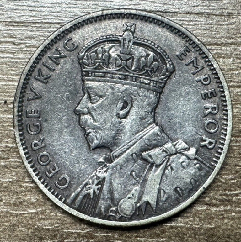 Read more about the article 1934 Mauritius 1/2 Rupee Silver Circulated Details Coin George V