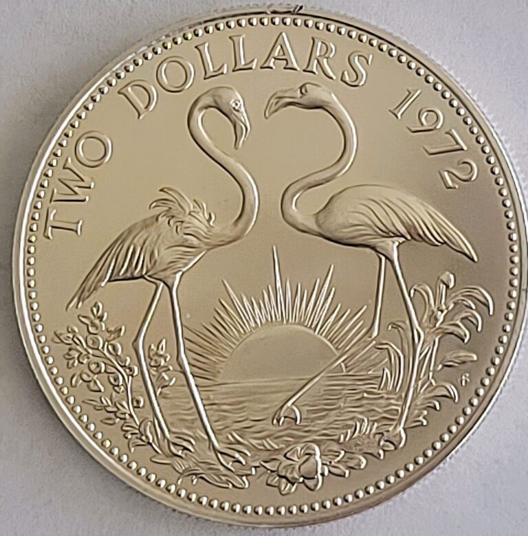 Read more about the article BAHAMAS 1972 TWO-DOLLAR FLAMINGO SILVER COIN.  **UNCIRCULATED**