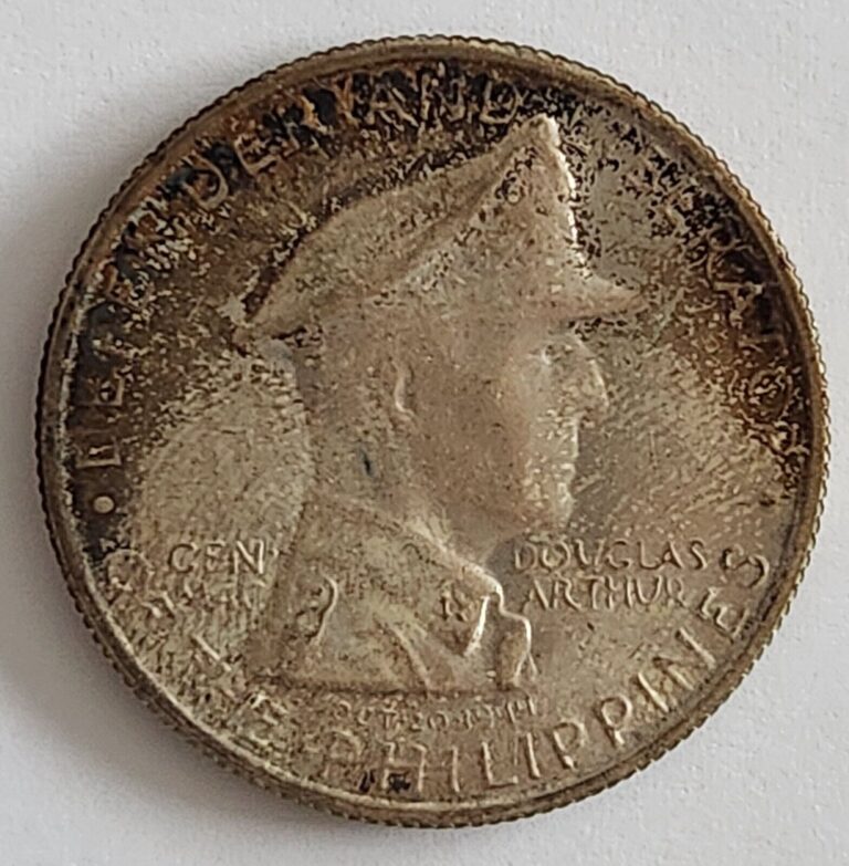 Read more about the article 1947S Philippines 1 Peso MacArthur Silver Coin Almost UNC – Toning/Tarnish