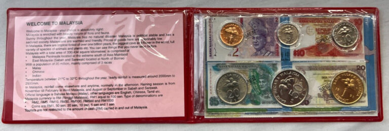 Read more about the article MALAYSIA Souvenir 5 Coin and Stamp Set 1995-1998