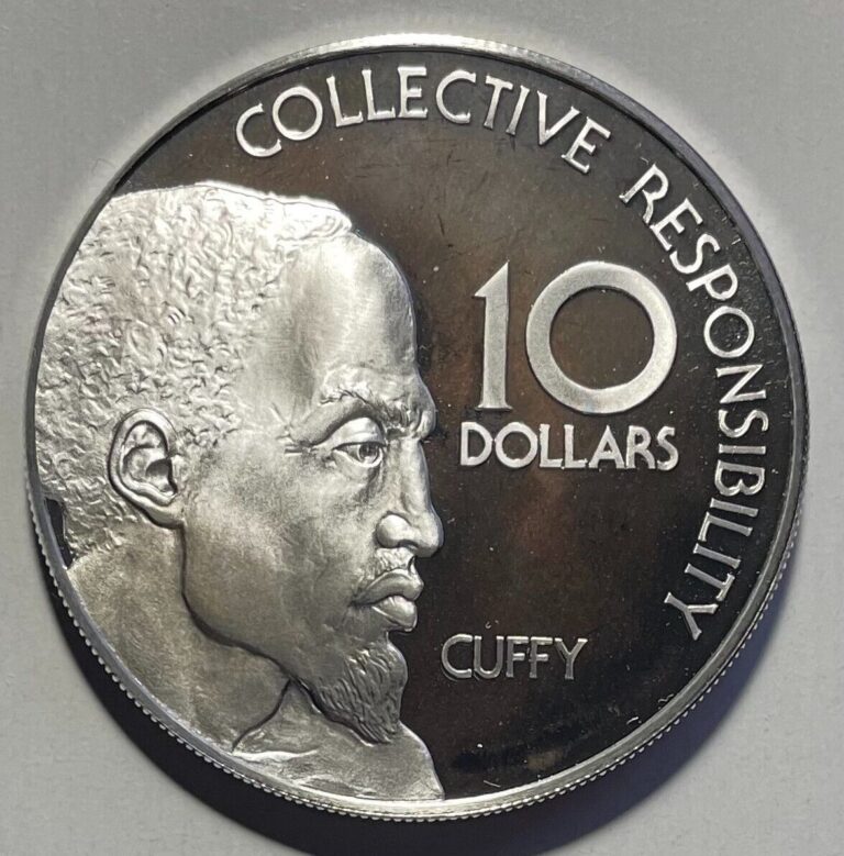 Read more about the article Guyana 10 Dollars 1978 – Cuffy – Slave Revolt Leader – Sterling Silver Proof