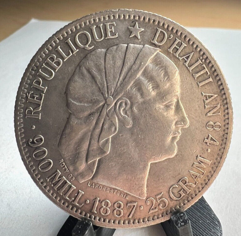 Read more about the article 1887 Haiti Gourde  Silver  KM# 46  low mintage