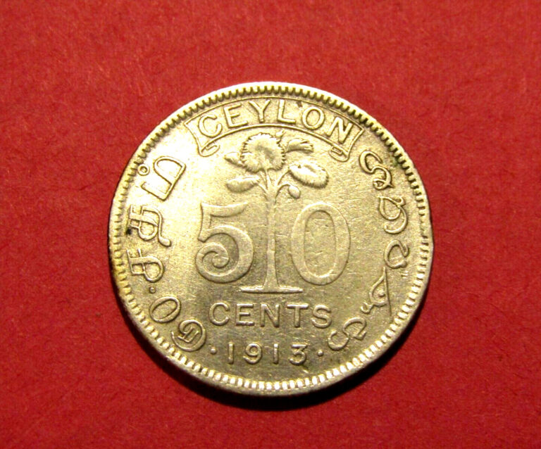 Read more about the article Ceylon Sri Lanka 1913 50 Cents Silver Coin