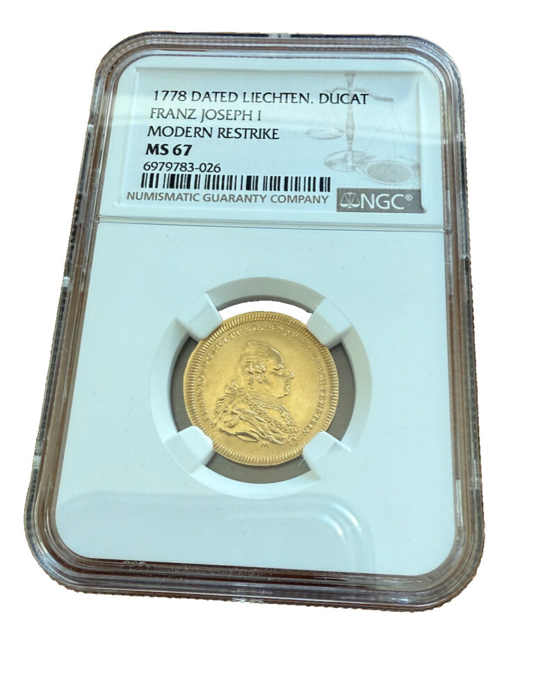 Read more about the article Liechtenstein 1778 Gold Ducat Restrike NGC MS67