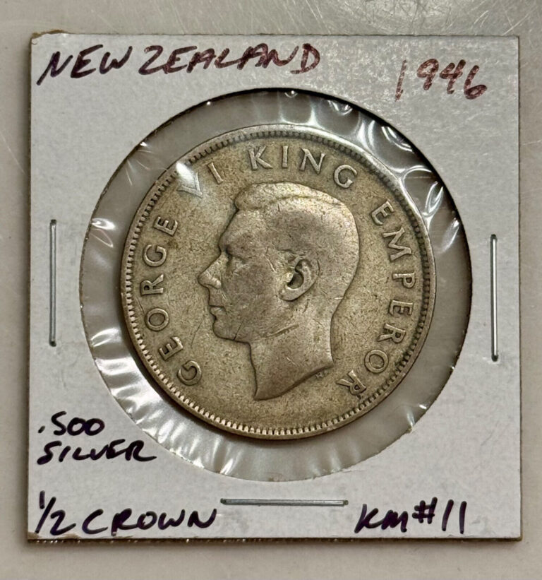 Read more about the article 1946 New Zealand 1/2 Crown Silver Coin – KM#11