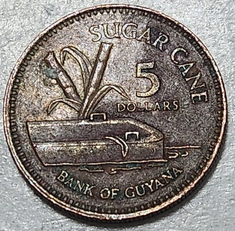 Read more about the article GUYANA 🇬🇾 FIVE (5) DOLLARS COIN 1996