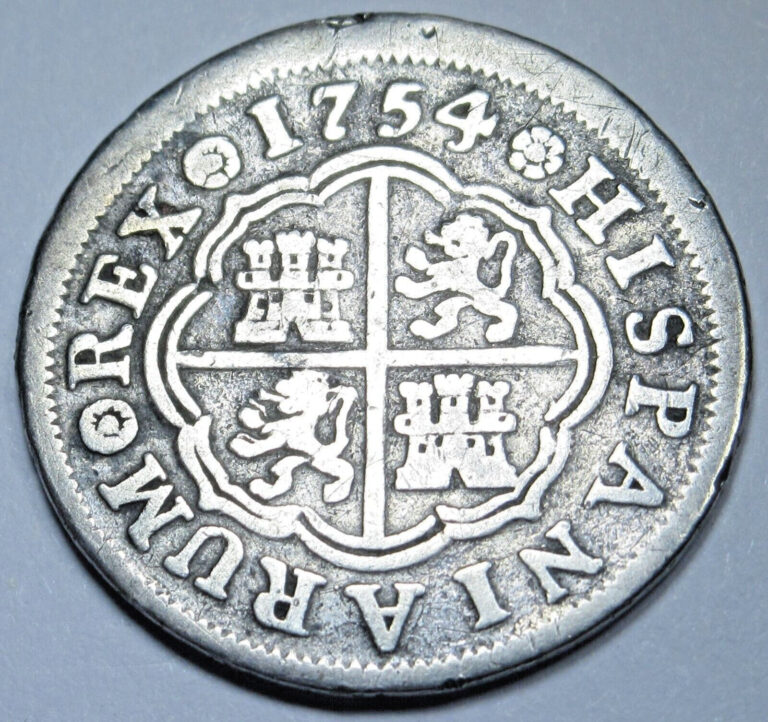 Read more about the article 1754 Spanish Silver 1 Reales Genuine 1700’s Colonial Cross Pirate Treasure Coin