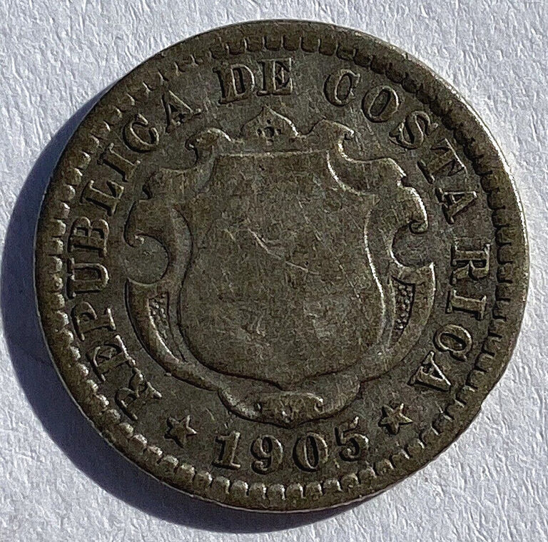 Read more about the article antique Costa Rica Coin 10 Cents Centimos 1905 Silver .900 18mm 2gr