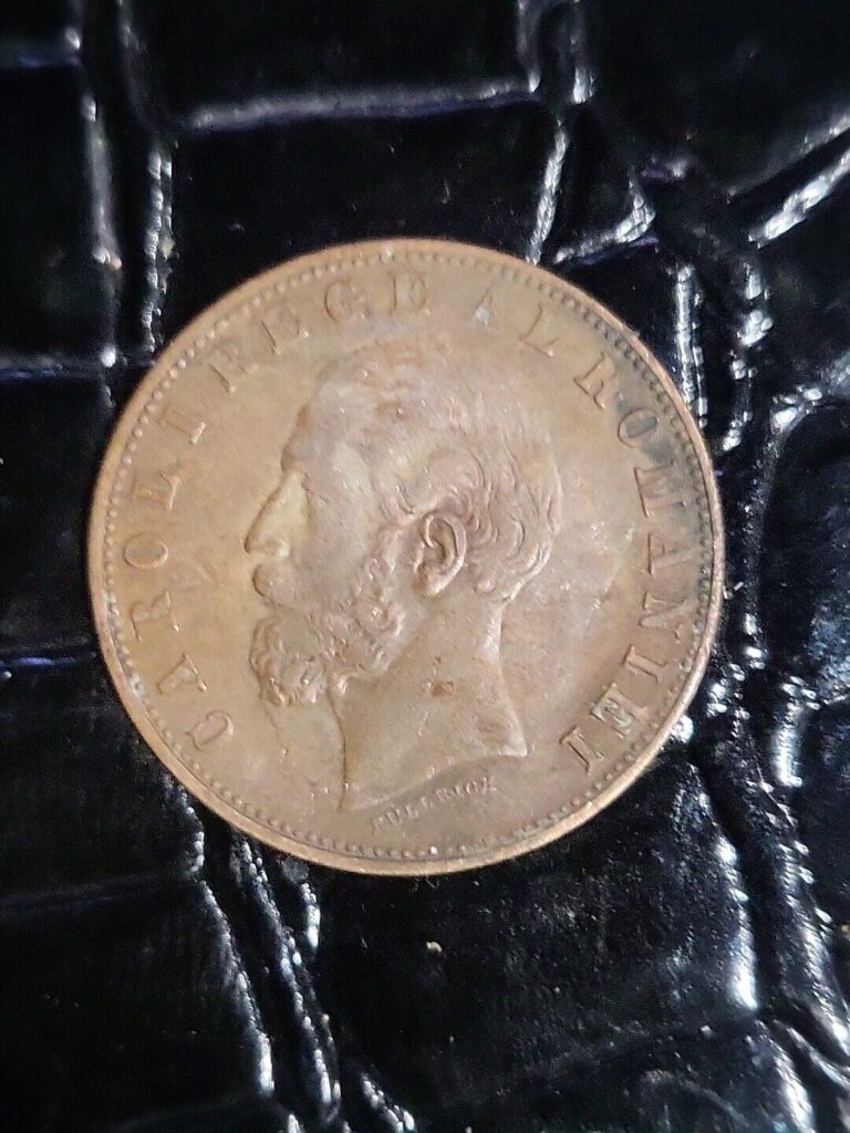 Read more about the article 1882 Romania 5 Bani Great condition coin.