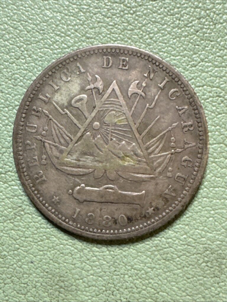 Read more about the article 1880 NICARAGUA SILVER 20 CENTAVOS SCARCE COIN Km#4