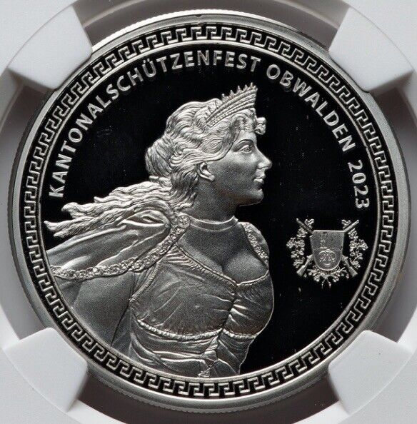 Read more about the article Switzerland 2023 NGC PR68  Swiss Obwalden Shooting Festival Hab-116a  1 Oz Coin