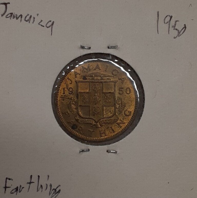 Read more about the article 1950 Jamaica Farthing Coin of King George VI-KM#33   UNC w/Spots