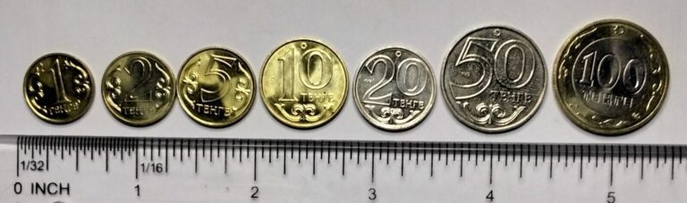 Read more about the article Kazakhstan set of 7 coins 1  2  5  10  20  50  100 Tenge UNC