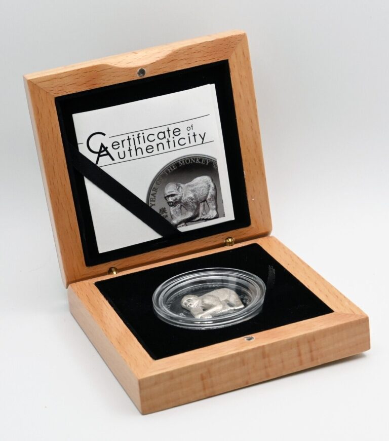 Read more about the article Mongolia 2016 Year of Monkey 500 Togrog Carved UHR Black Proof Silver Coin