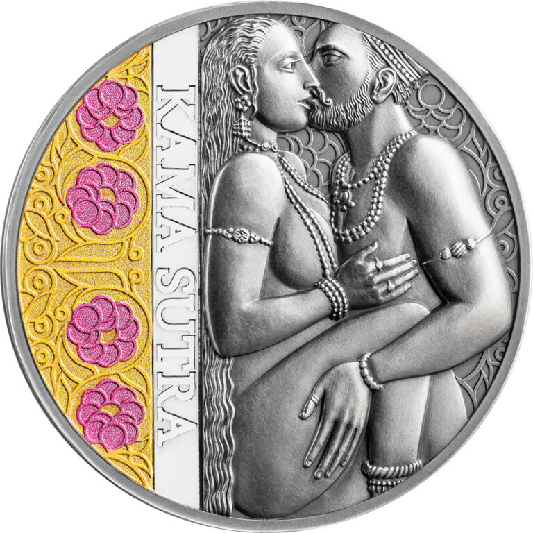 Read more about the article 2025 Cameroon Moments of Love Kama Sutra I Antiqued 1 oz Silver Coin