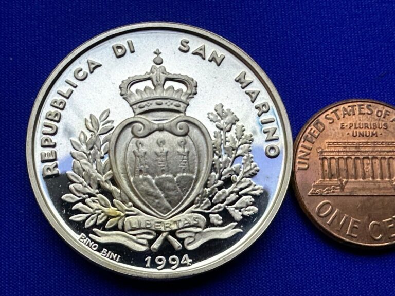 Read more about the article 1994 San Marino 1000 Lire Coin PROOF .835 Silver 14.6g  35K MINTED RARE #N48