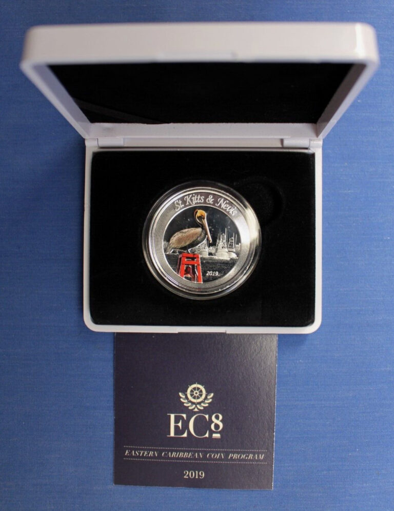 Read more about the article 2019 St Kitts and Nevis 1oz Silver $2 coin “Brown Pelican” in Case with COA